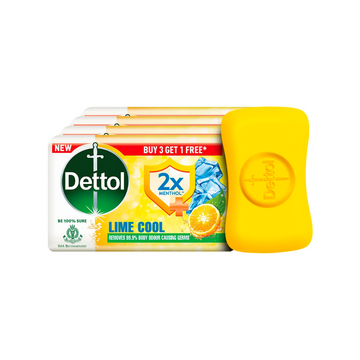 Dettol Lime Cool Bathing Soap Bar (Buy 3 Get 1 Free) 125g
