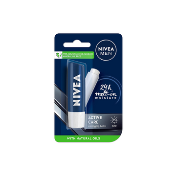 Nivea Men Lip Balm Active Care SPF For 24H Moisture - 4.8gm