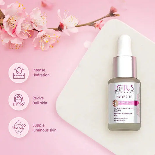 Lotus Herbals PROBRITE Illuminating Radiance Face Oil 15ml Lotus