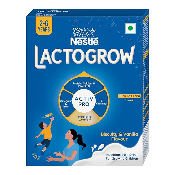 Nestle LACTOGROW Nutritious Milk Drink Powder - Biscuity Vanilla Flavour  - 400gm
