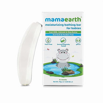 Mamaearth Moisturizing Baby Bathing Soap Bar with Goat Milk and Oatmeal 75g (Pack of 2)