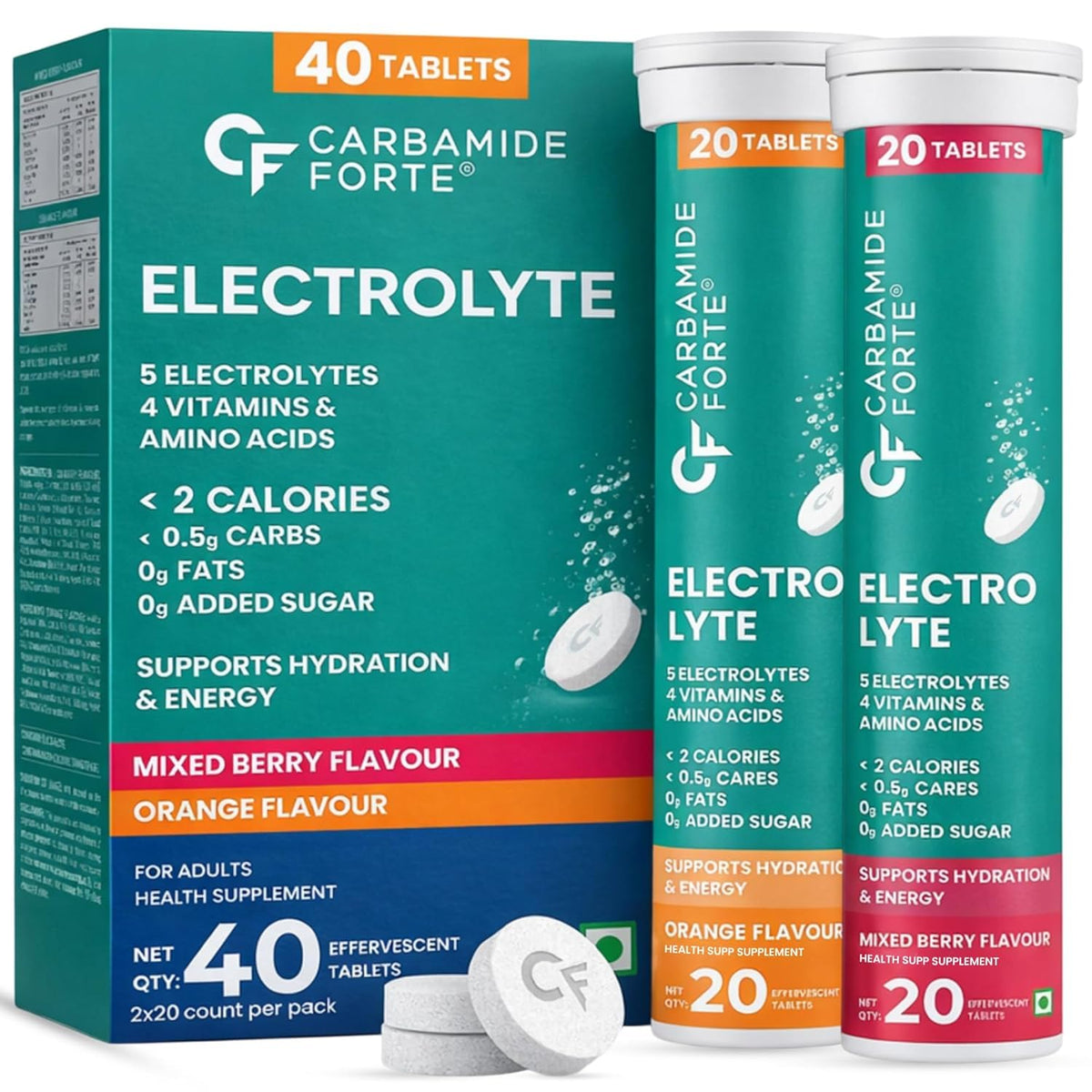 Carbamide Forte Electrolyte Supplement - Pack of 20 Effervescent Tablets x 2
