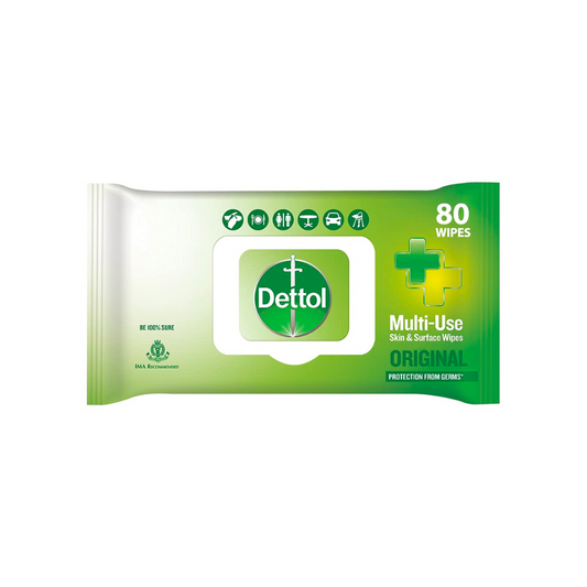 Dettol Disinfectant Sanitizer Wet Wipes for Skin & Surfaces Original – 80 Count