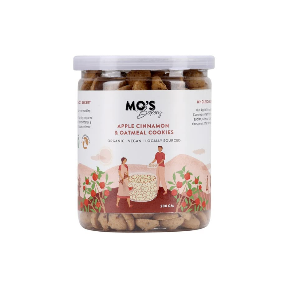 Mo's Apple Cinnamon & Oatmeal Cookies - 200gms
