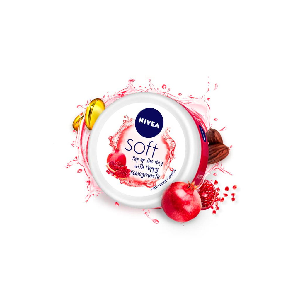 Nivea Soft Peppy Pomegranate Light Moisturizer Cream - 100 ml