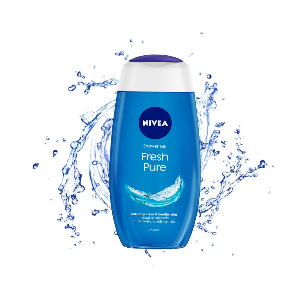 Nivea Body Wash, Fresh Pure Shower Gel, Refreshing Aquatic Scent - 250ml