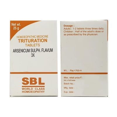 SBL Arsenicum Sulph Flavum Trituration 3X Tablets - 25gm