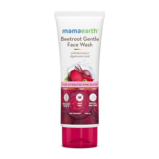 Mamaearth Beetroot Gentle Face Wash & Hyaluronic Acid For Hydrated Pink Glow -100ml