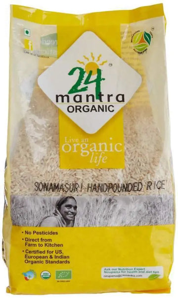24 Organic Mantra Sona Masuri Raw Rice Hand Pounded 24 Mantra