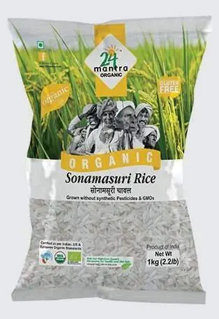 24 Organic Mantra Sona masuri Raw Rice Polished 24 Mantra