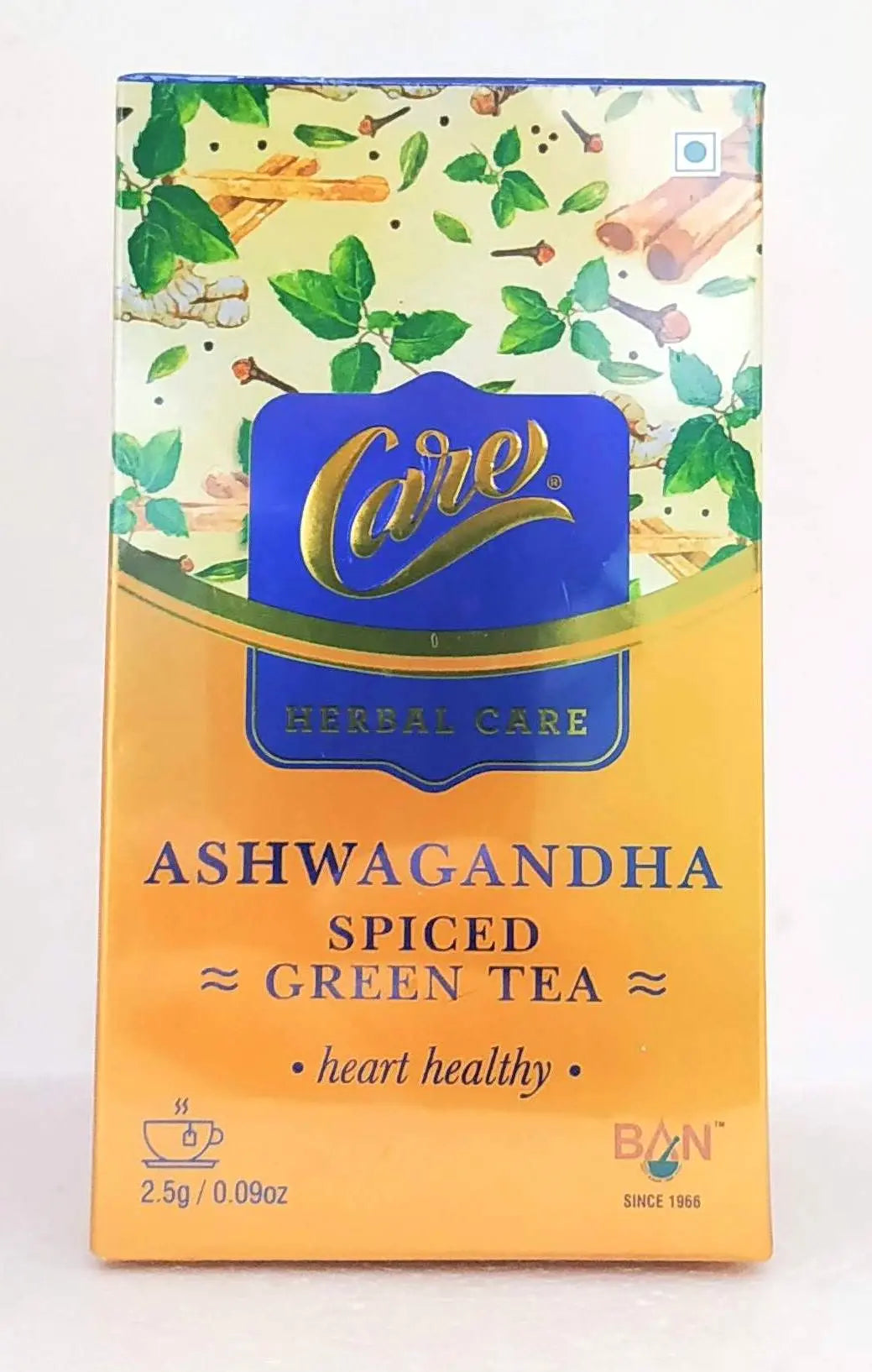 Care Ashwagandha Spiced Green Tea 2.5gm - 25Sachets Banlabs