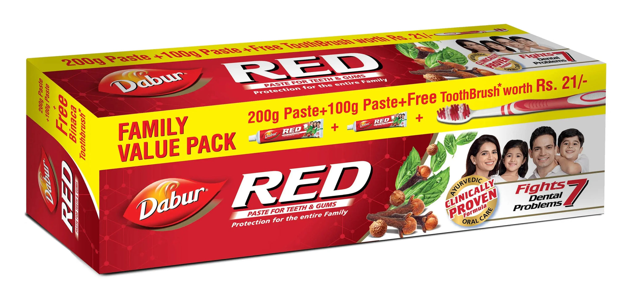 Dabur Red Toothpaste Family Pack - 200gm + 100gm Dabur
