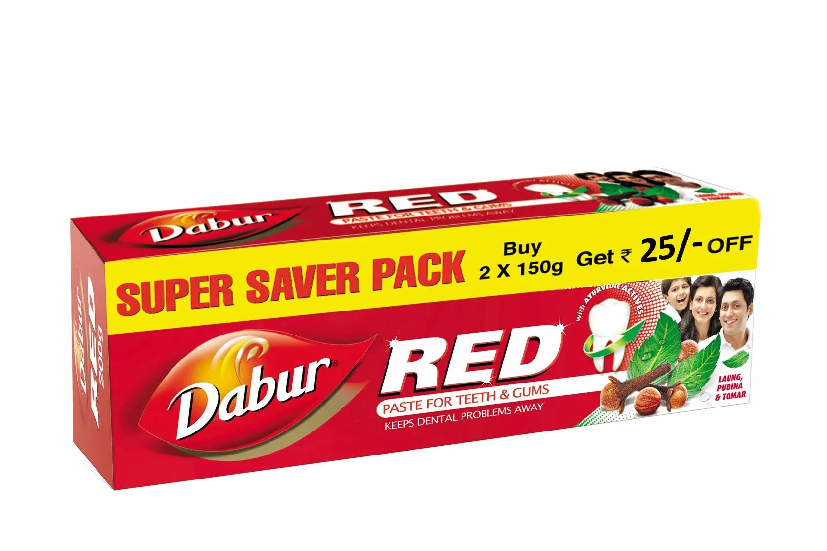 Dabur Red Toothpaste Super Saver Pack - 150gm + 150gm Dabur
