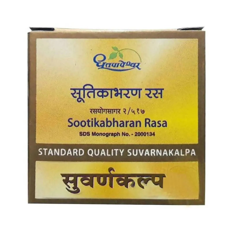 Dhootapapeshwar Sootikabharan Rasa Standard Quality Suvarnakalpa Tablets Dhootapapeshwar