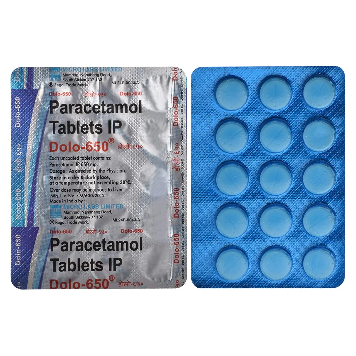 Dolo 650 Tablets - 15 Tablets Micro Labs