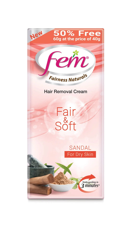 Fem hair removal cream - Sandal - For Dry Skin - 40gm