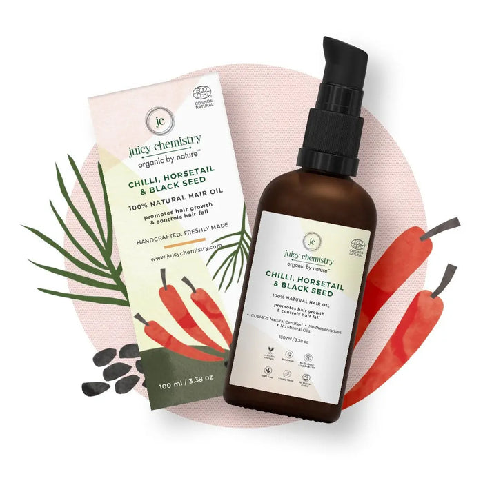 Buy Juicy Chemistry Chilli Horsetail & Black Seed Hair Oil Online