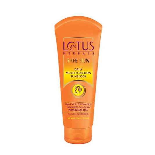 Lotus Herbals Safe Sun Daily Multi-Function Sunscreen SPF 70 PA+++ - 60 gm