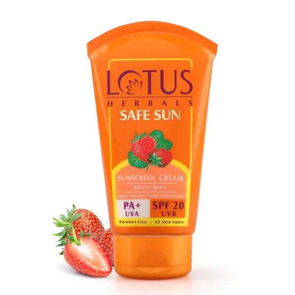 Lotus Herbals Safe Sunscreen Cream PA+ SPF 20 - 50 g Lotus