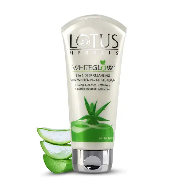 Lotus Herbals whiteglow 3 in 1 Deep cleansing Skin Brightening Facial Foam 100g Lotus