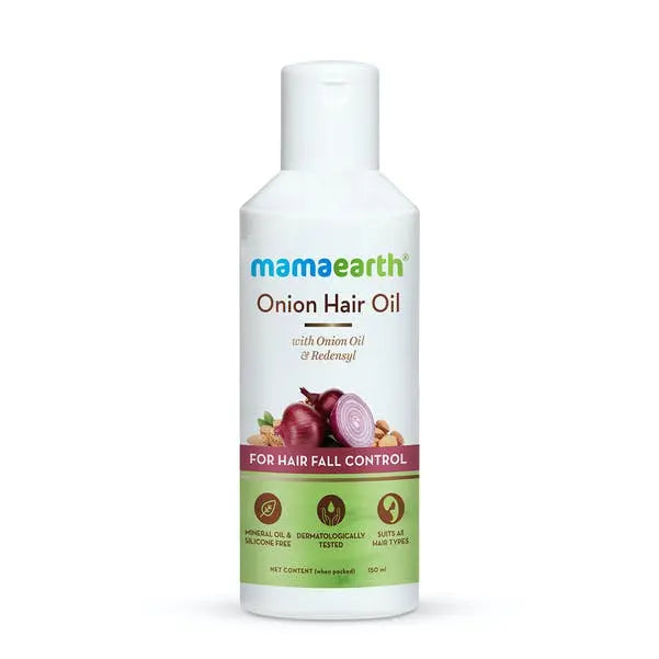 Mamaearth Onion Hair Oil With Onion Oil & Redensyl For Hair Fall Control - 150ml Mama Earth