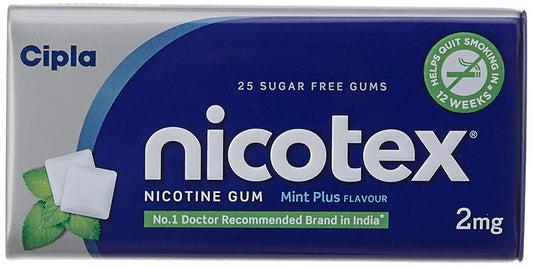 Nicotex Nicotine Gum Mint Plus Flavour - 25 Sugarfree Gums