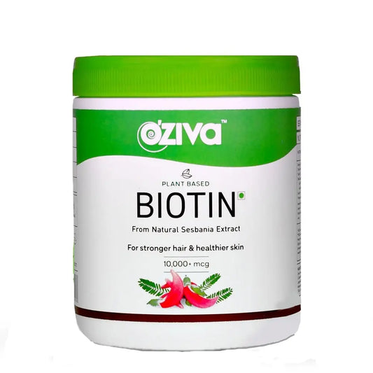 OZiva Plant Based Biotin for hair growth (10000mcg+) - 125gm