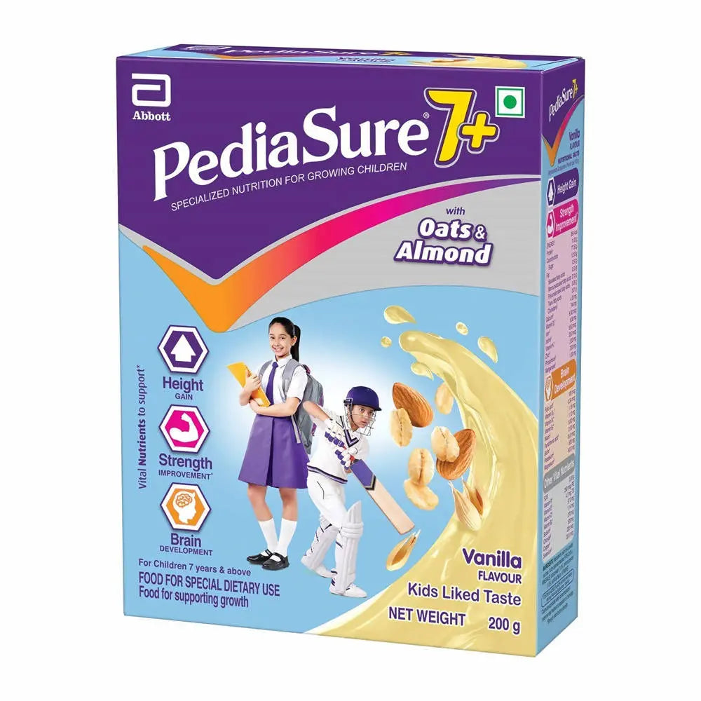 Pediasure 7 Plus Oats & Almond Nutrition Drink Powder Vanilla Flavour Genie India