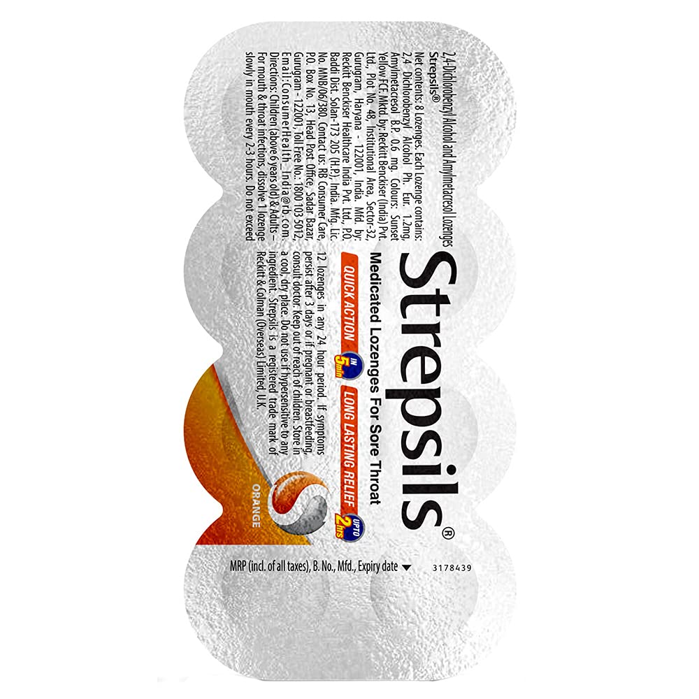 Strepsils Lozenges Orange - 8's Reckitt