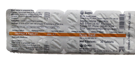 Triphala tablets - 30Tablets Zandu