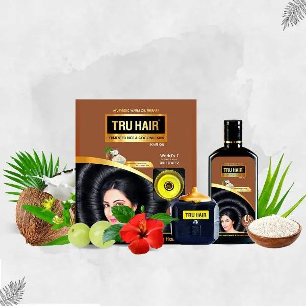 Tru Hair Fermented Rice & Coconut Milk Hair Oil with Tru Heater 110ml Tru Hair