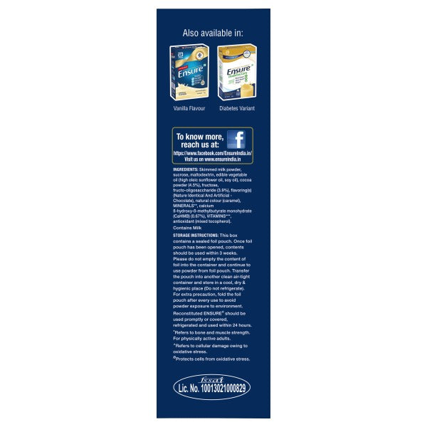 Ensure Nutritional Powder Chocolate Flavour 400gm - Refill Pack